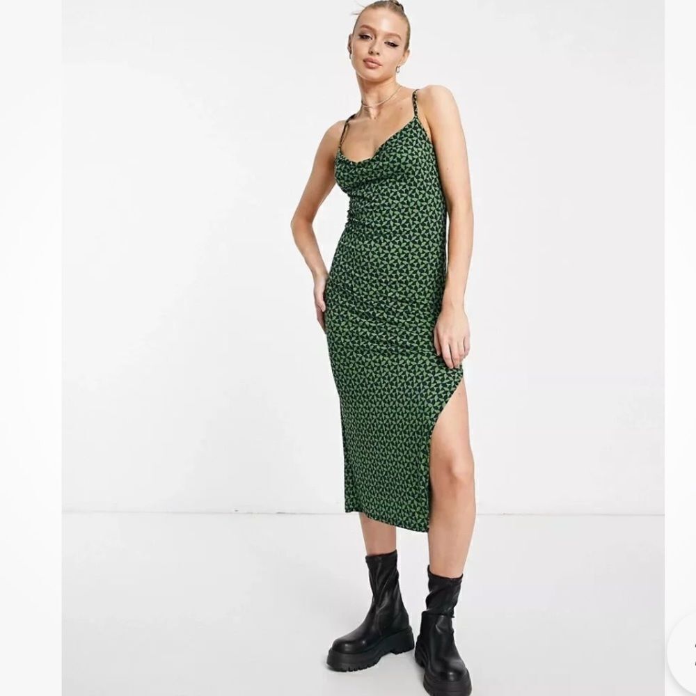 Abercrombie & Fitch Cowl Neck Strappy Midi Slip Dress NEW Size XSP